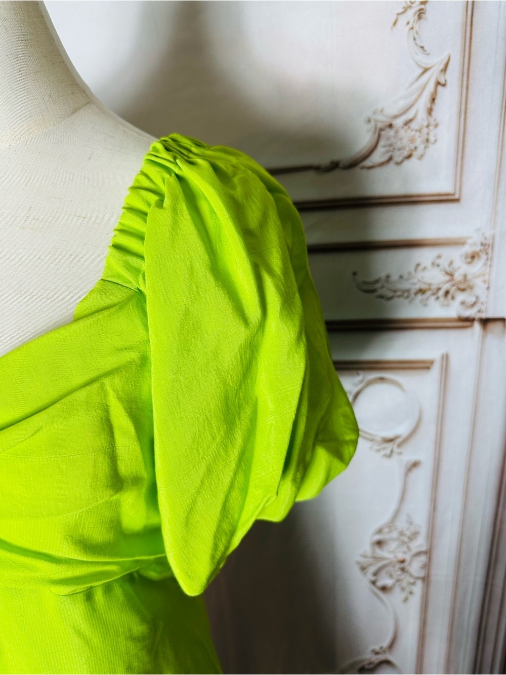 Alex Marie Lime Green Maxi Dress with Pink Straps - Picture 4 of 15